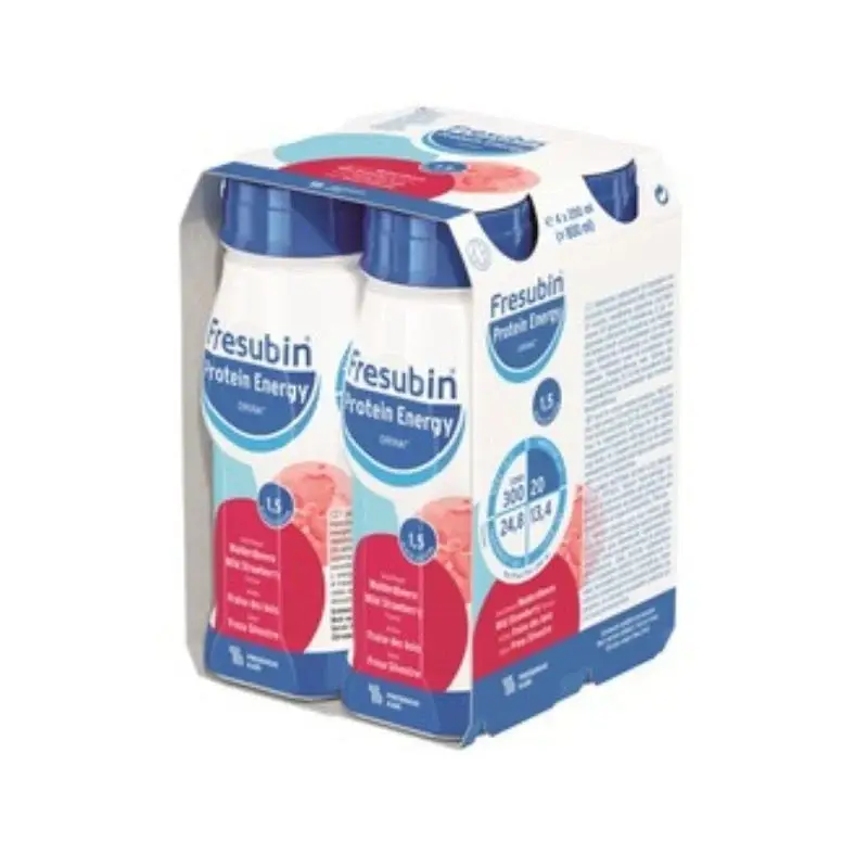 Fresubin Protein Energy Drink, Aroma de Fragi, 4*200ml, Fresenius Kabi