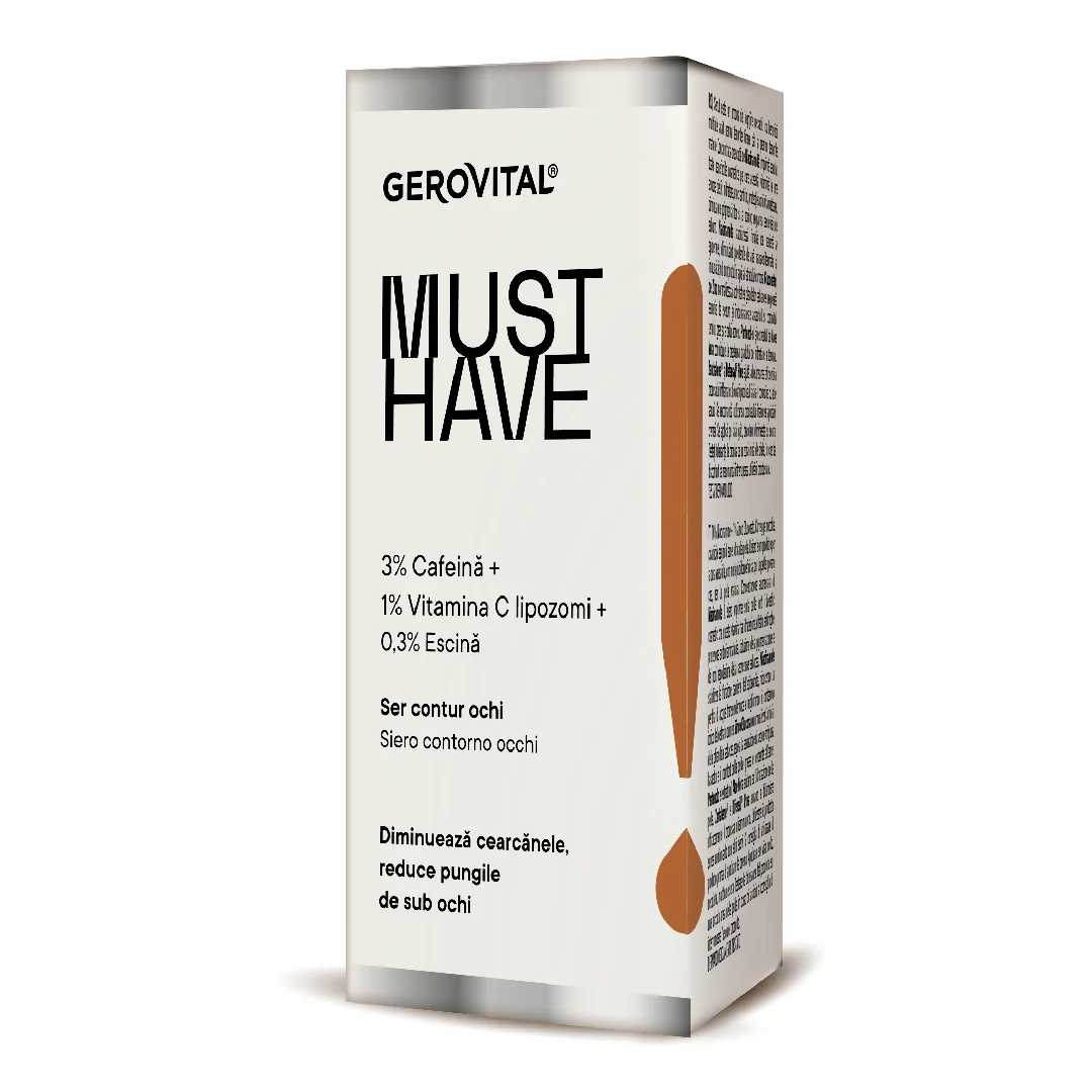 Ser contur de ochi 3% Cafeina Must Have, 30 ml, Gerovital
