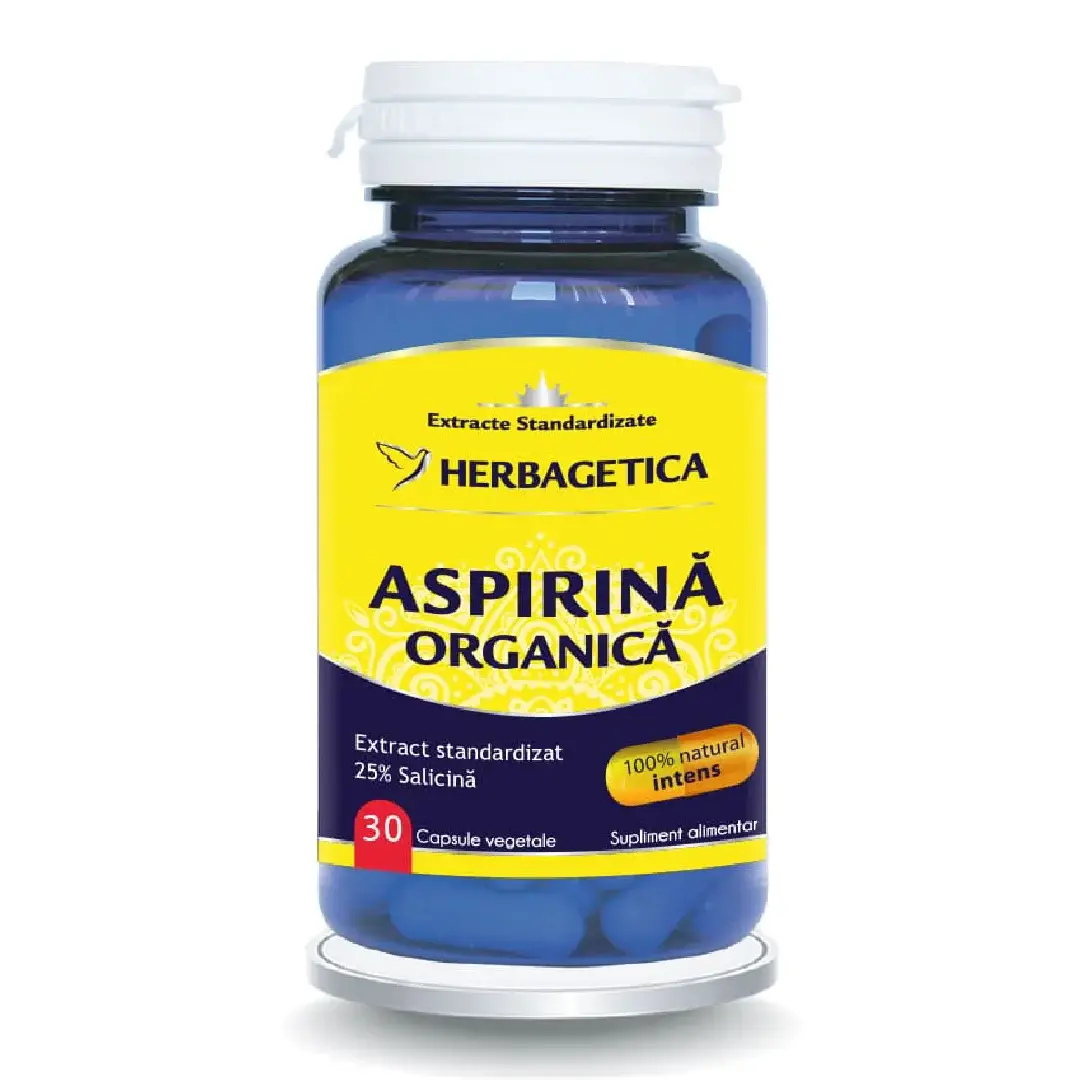 Aspirina Organica, 30 capsule, Herbagetica