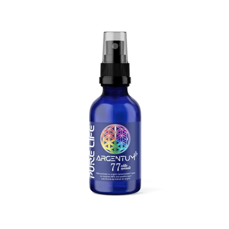 Argint nanocoloidal Argentum+ 77PPM, 60 ml, Pure Life