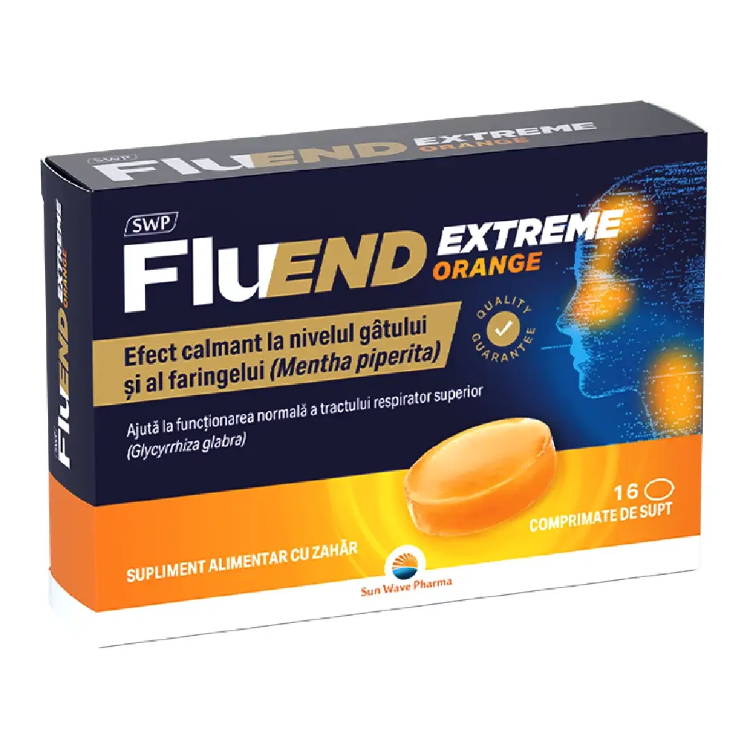 FluEnd Extreme cu aroma de portocale, 16 comprimate, Sun Wave Pharma