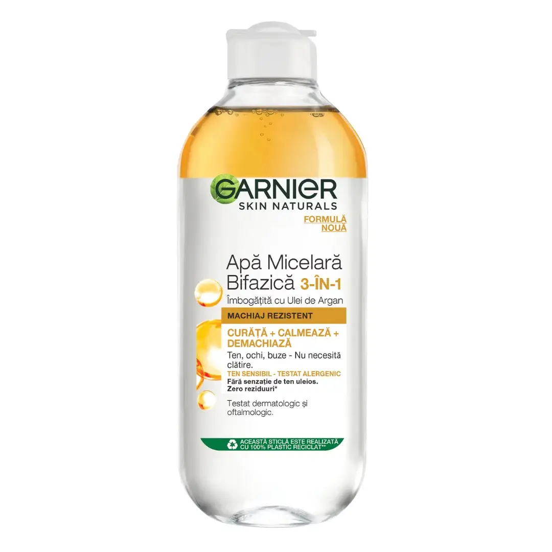 Apa micelara bifazica imbogatita cu ulei de argan Skin Naturals, 400 ml, Garnier