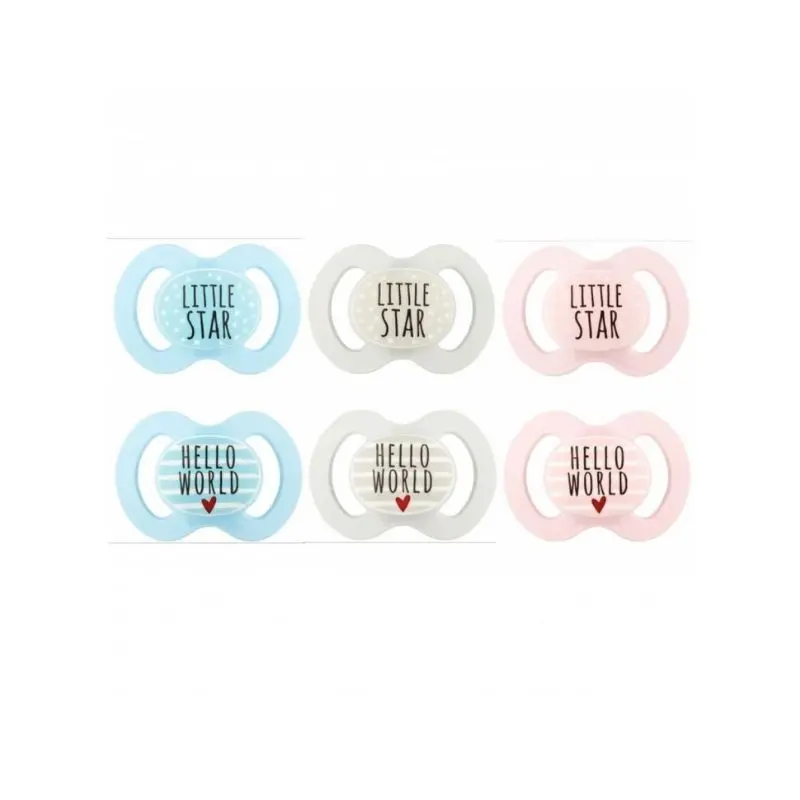 Suzete simetrice decorate fara inel, 0-6 luni, 2 bucati, diverse modele, Baby Nova