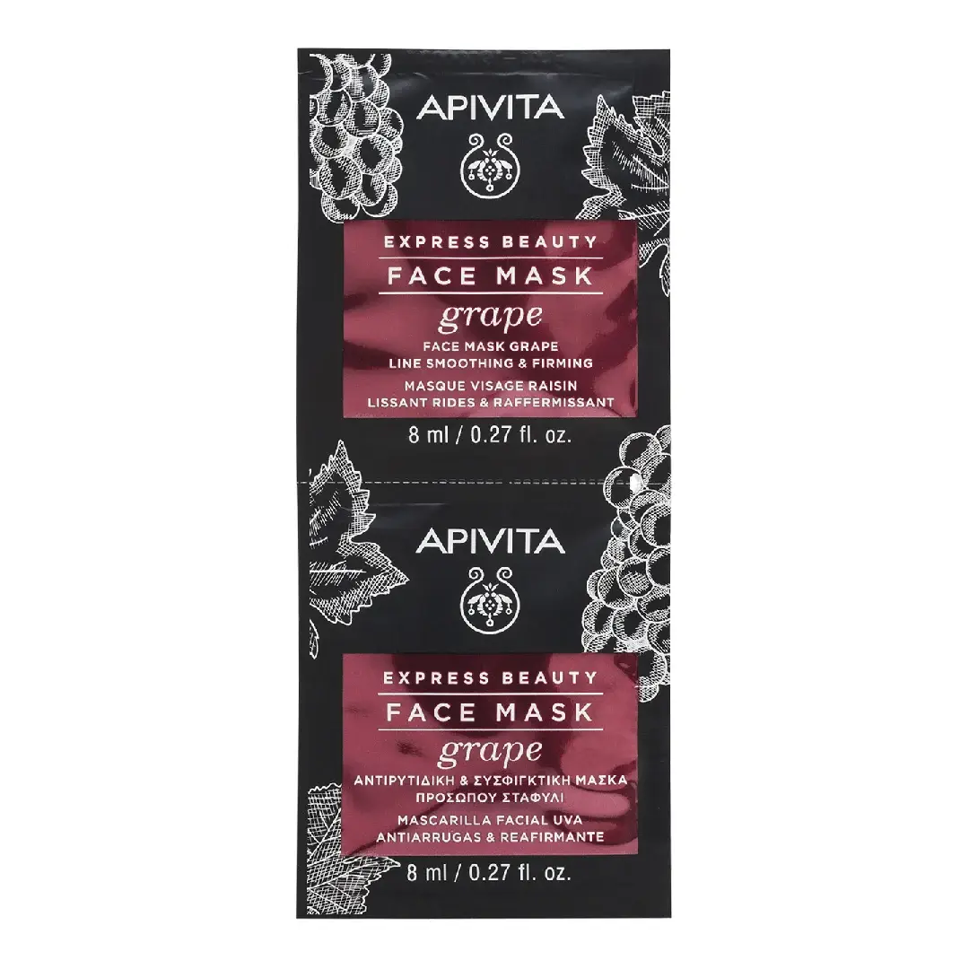 Masca de fata antirid cu extract de struguri, 2*8 ml, Apivita