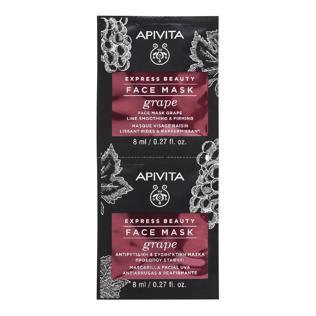 Masca de fata antirid cu extract de struguri, 2*8 ml, Apivita