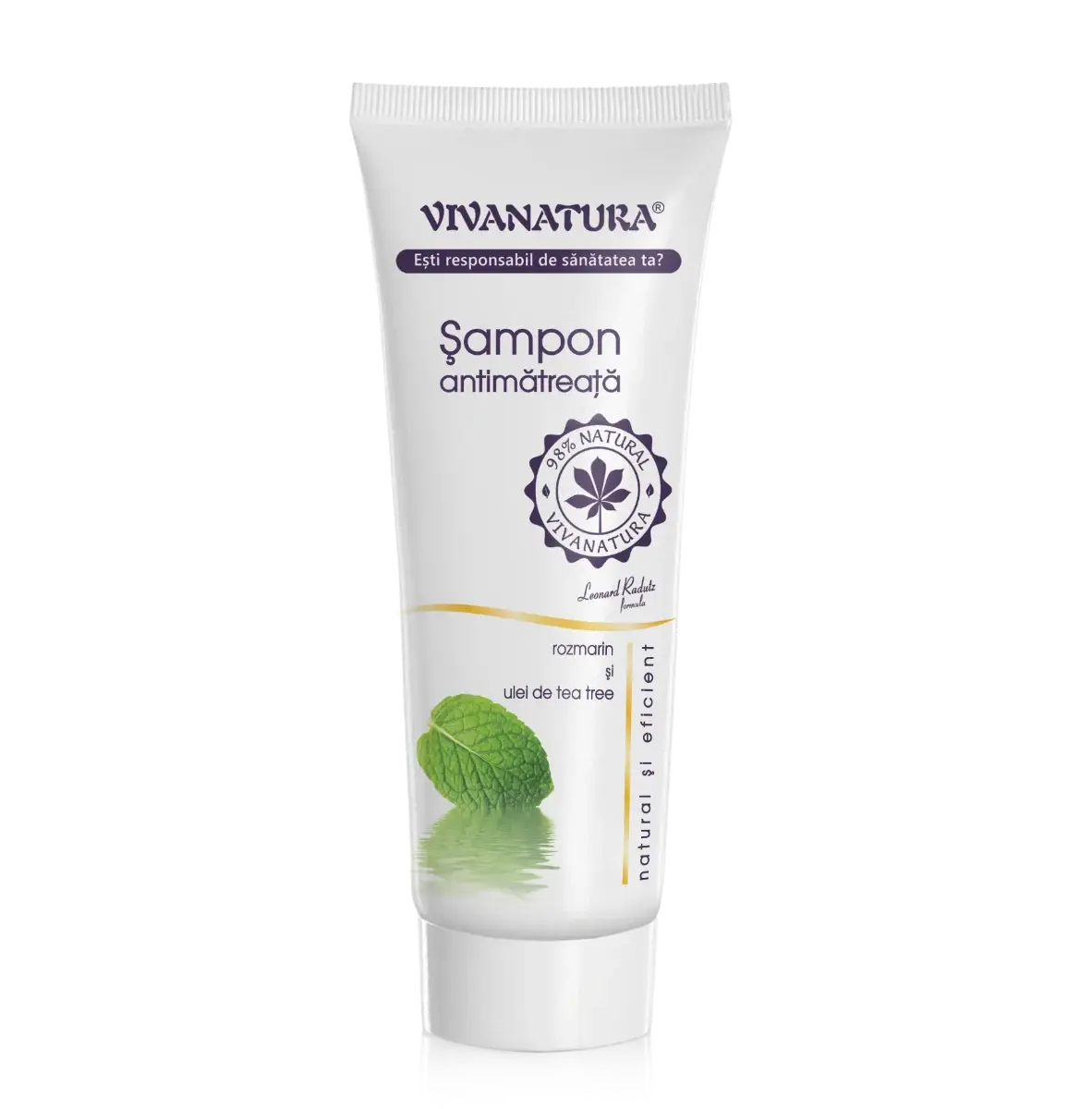Sampon antimatreata rozmarin si ulei de tea-tree, 250 ml, Vivanatura