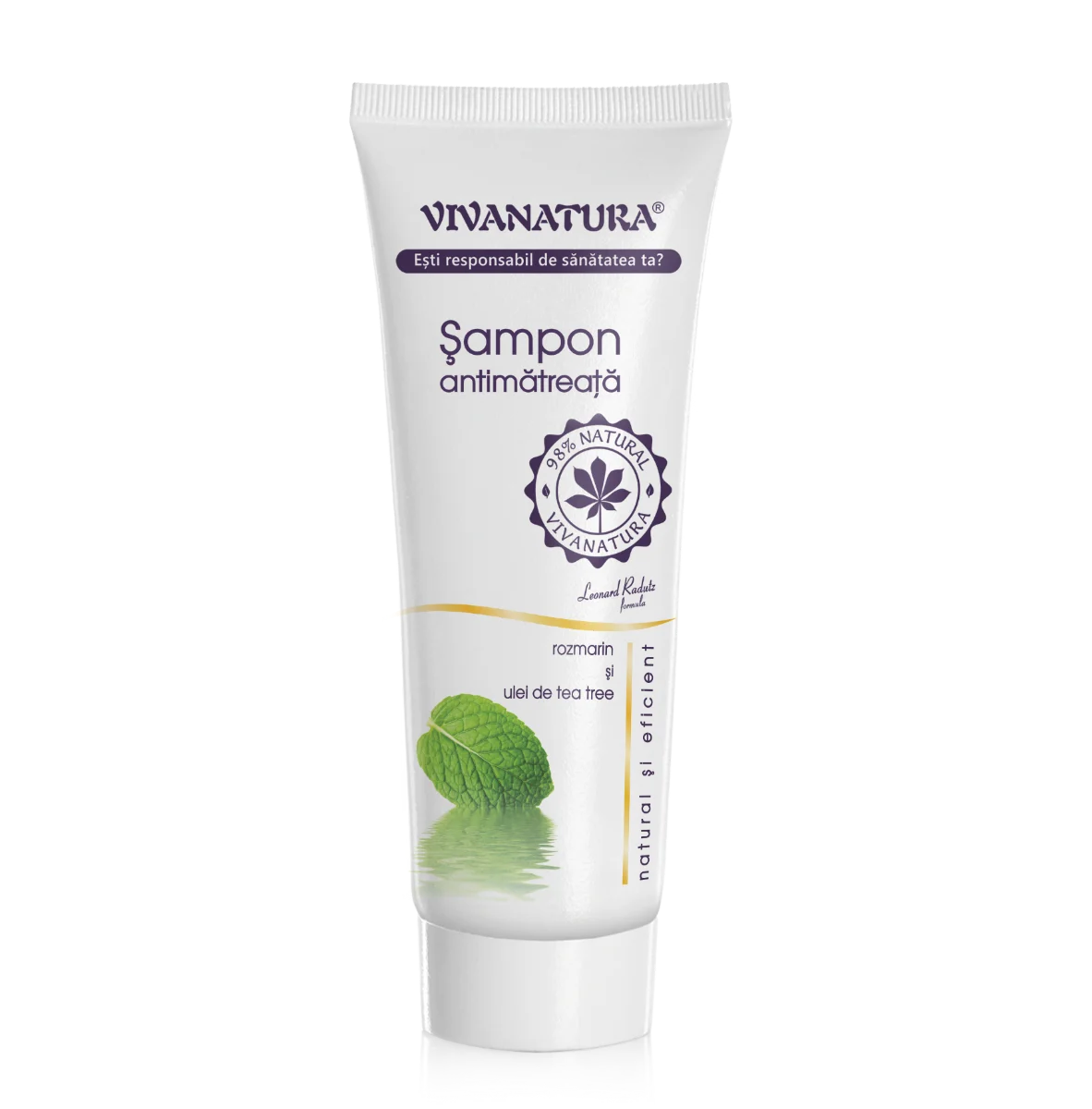 Sampon antimatreata rozmarin si ulei de tea-tree, 250 ml, Vivanatura