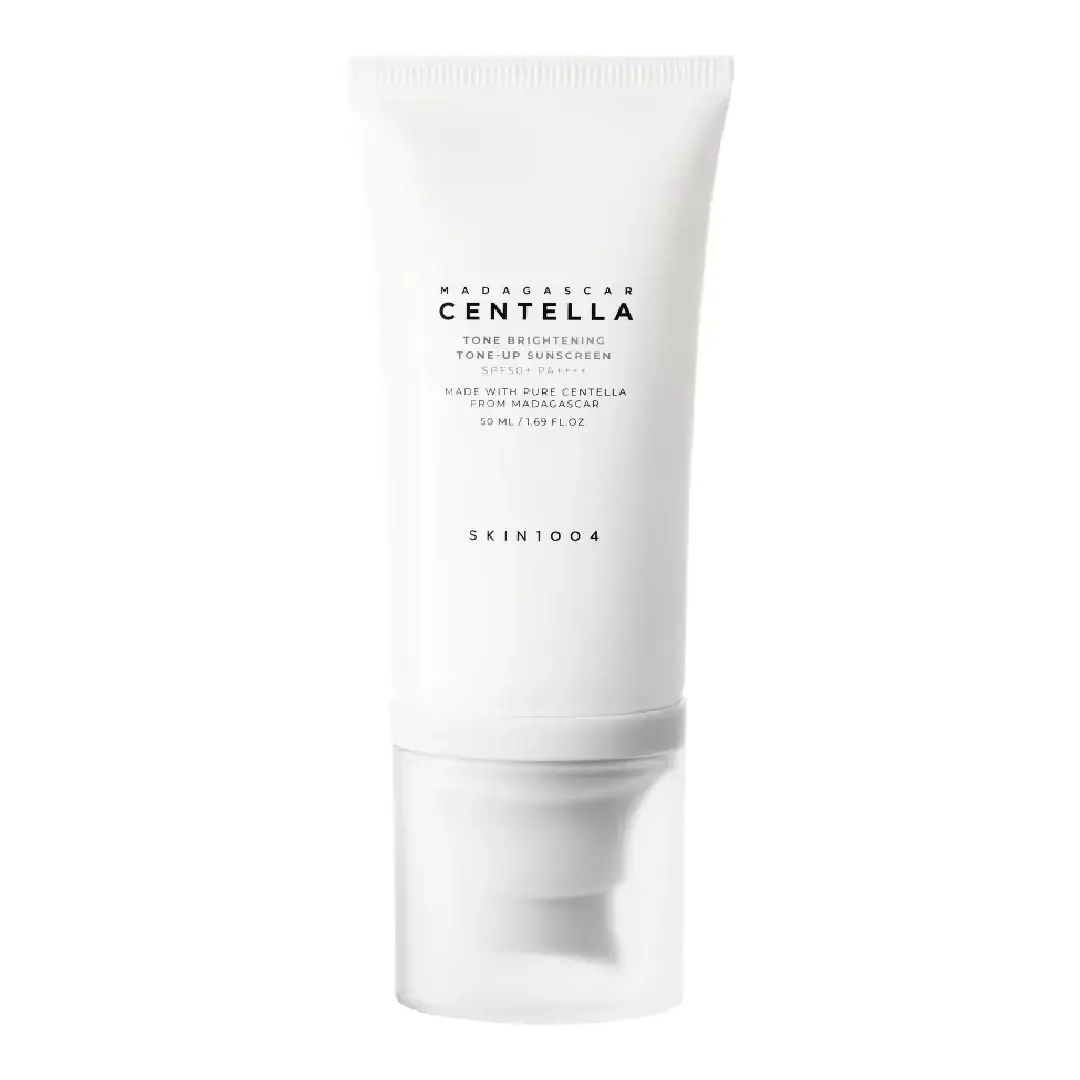 Crema de fata Tone-Up cu protectie solara SPF50+, PA++++ Tone Brightening Madagascar Centella, 50 ml, Skin1004