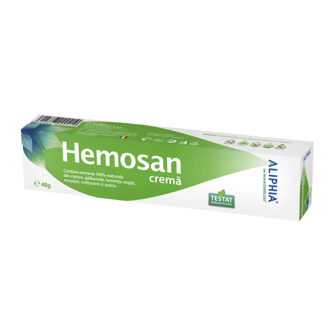 Crema pentru hemoroizi Hemosan, 40g, Aliphia