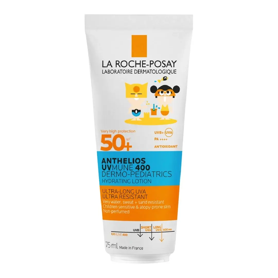 Lapte Hidratant cu protectie solara pentru copii, fata si corp SPF50+, Anthelios UVMUNE 400 Dermo-Pediatrics, 75ml, La Roche-Posay