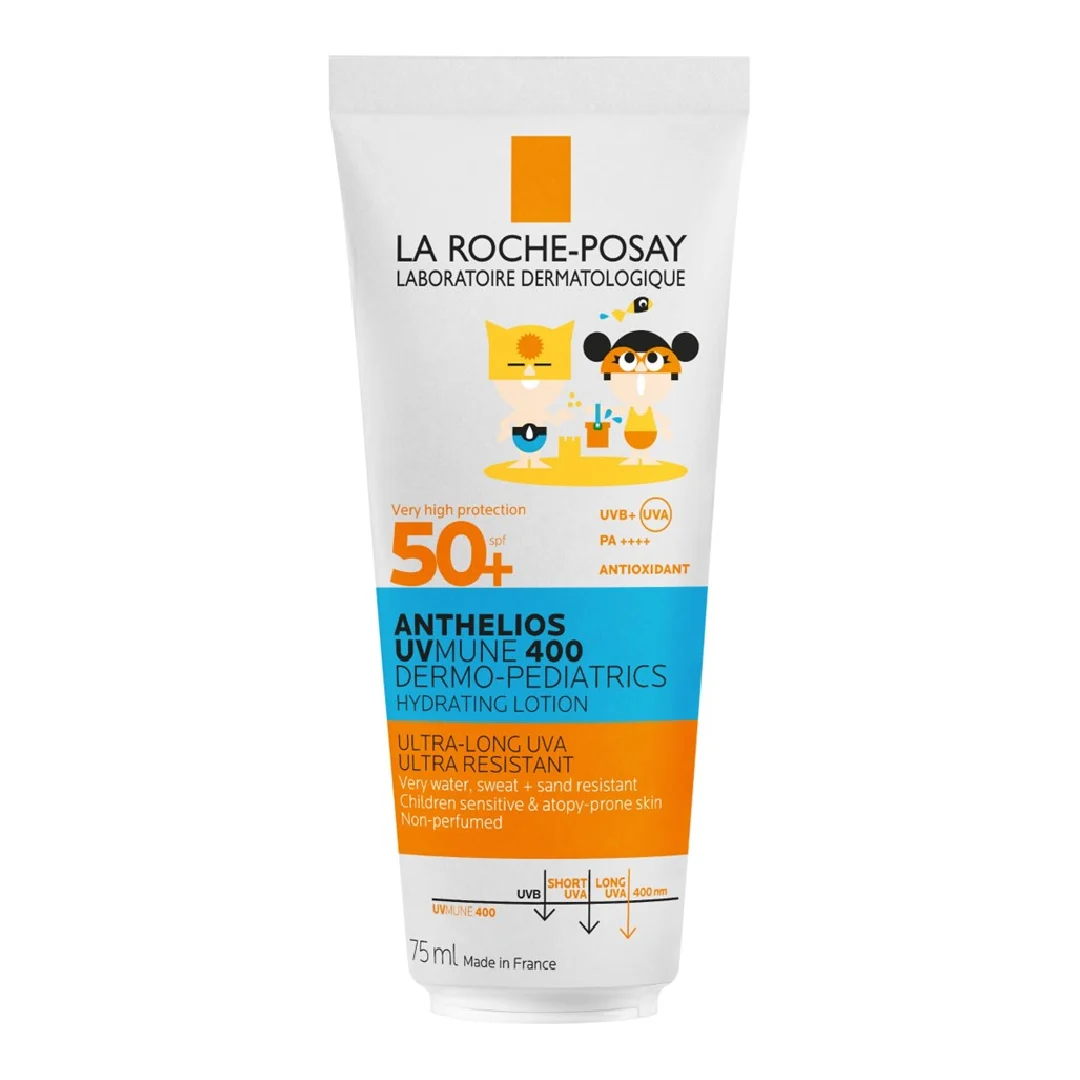 Lapte Hidratant cu protectie solara pentru copii, fata si corp SPF50+, Anthelios UVMUNE 400 Dermo-Pediatrics, 75ml, La Roche-Posay