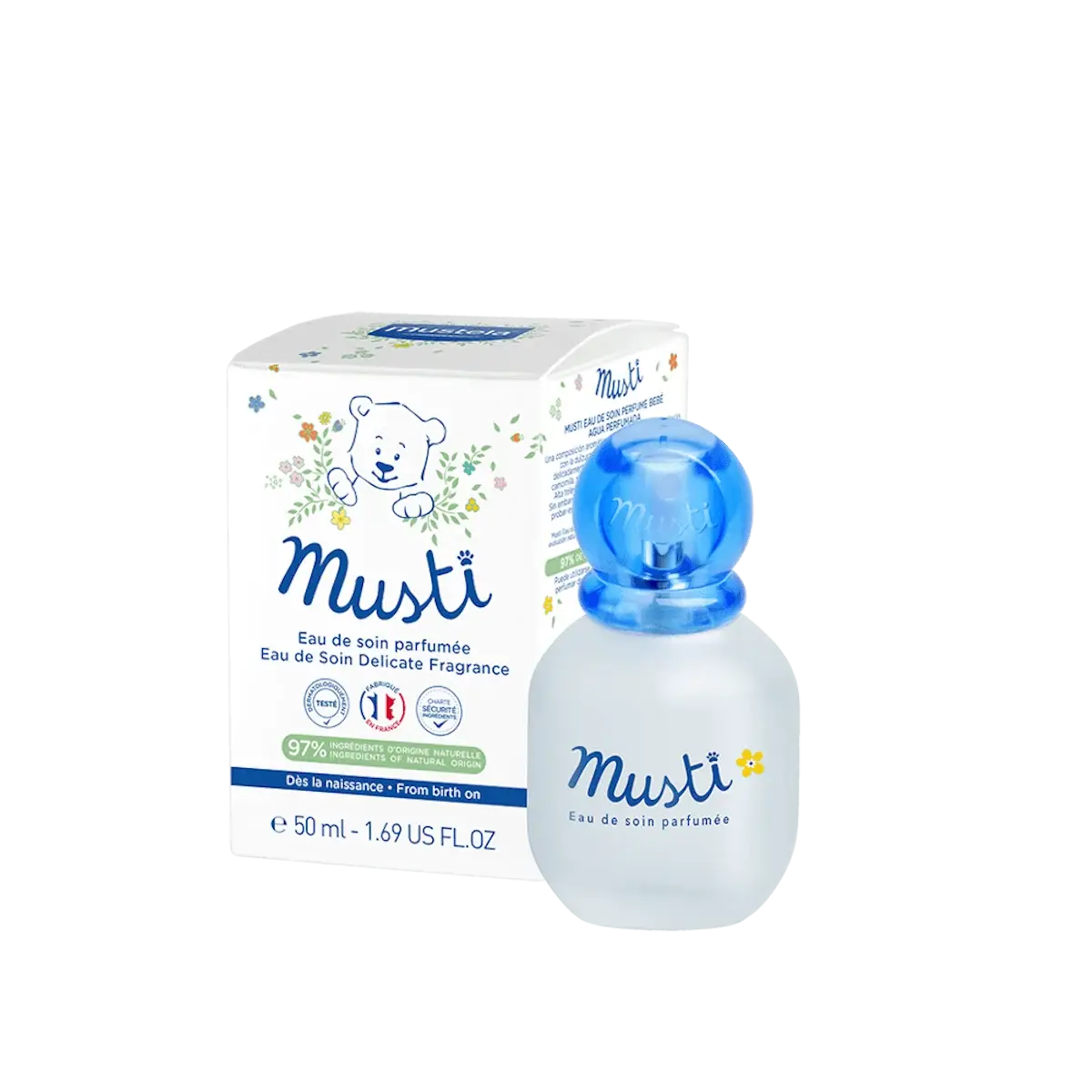 Apa parfumata de ingrijire Musti, 50 ml, Mustela