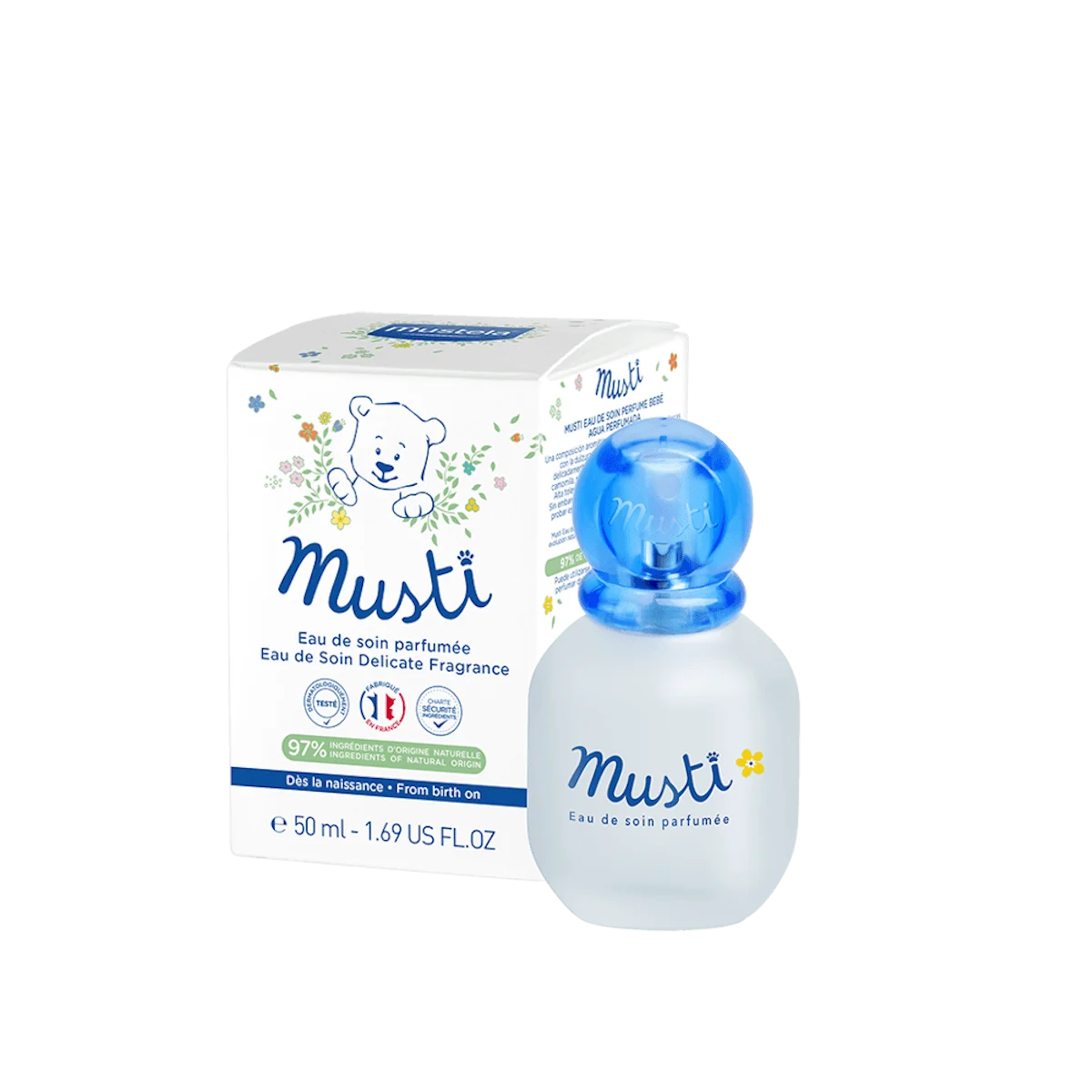 Apa parfumata de ingrijire Musti, 50 ml, Mustela