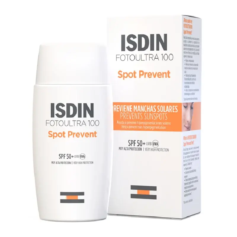 Fluid protectie solara SPF50+, Fotoultra Spot Prevent Fusion Fluid, 50 ml, Isdin