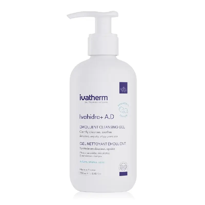 Gel de spalare emolient Ivahidra+ A.D, 250 ml, Ivatherm
