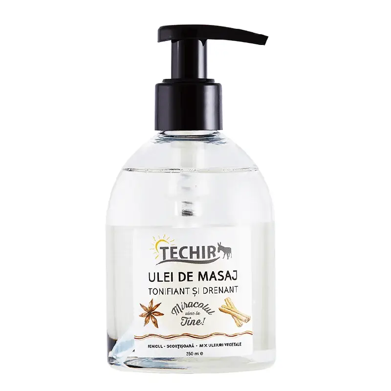 Ulei de masaj tonifiant si drenant, 250 ml, Techir