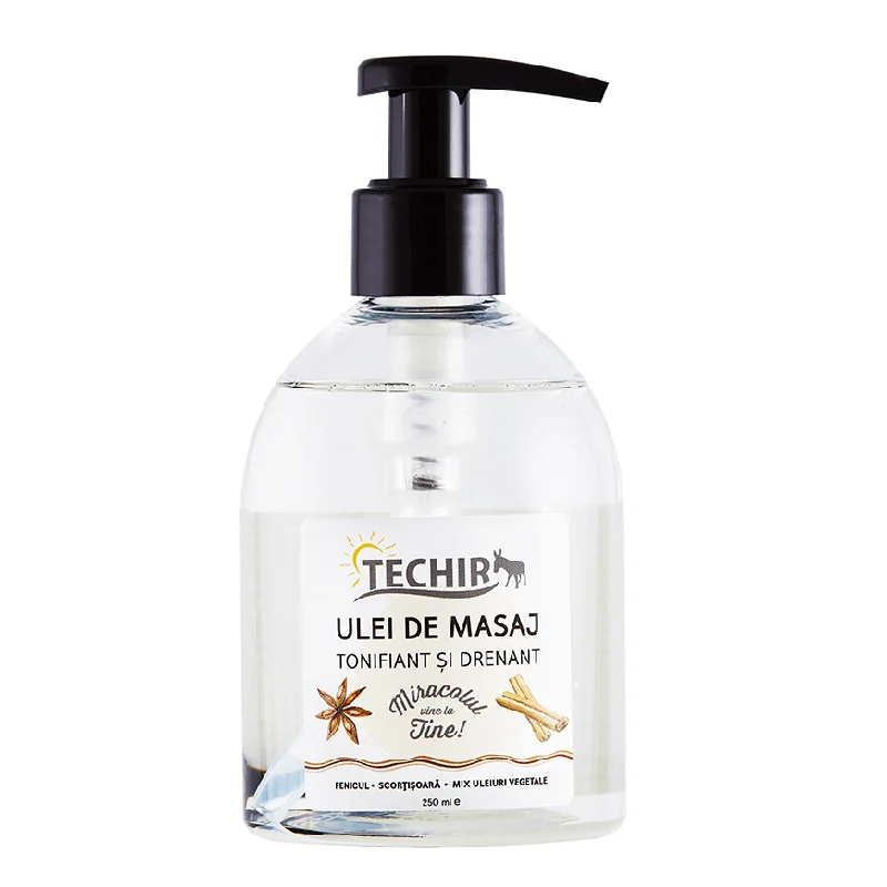 Ulei de masaj tonifiant si drenant, 250 ml, Techir