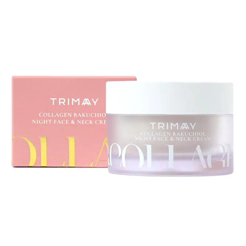 Crema Anti-Aging de noapte pentru fata si gat Collagen Bakuchiol, 50 ml, Trimay