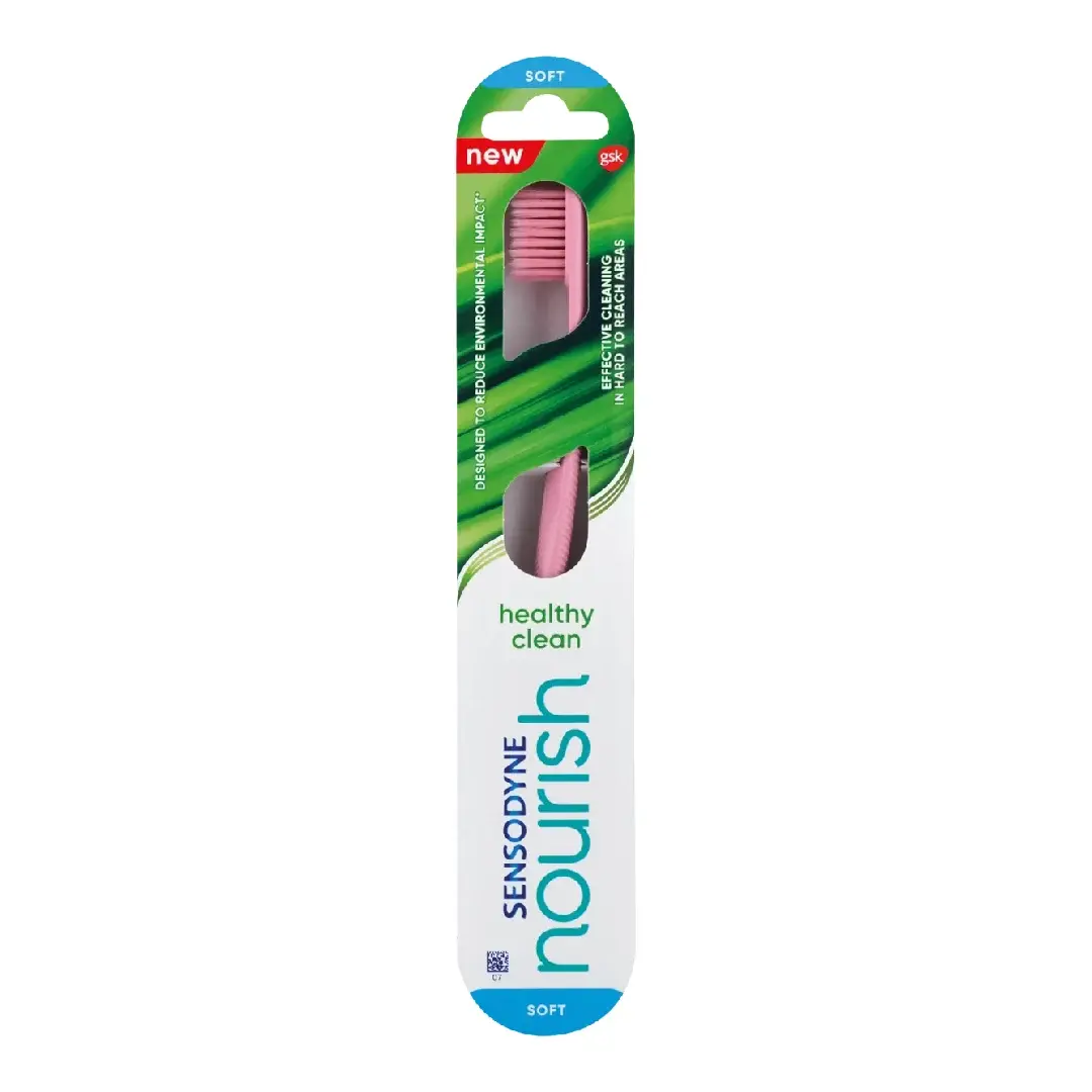 Periuta de dinti Nourish Healthy Clean Soft, roz, Sensodyne