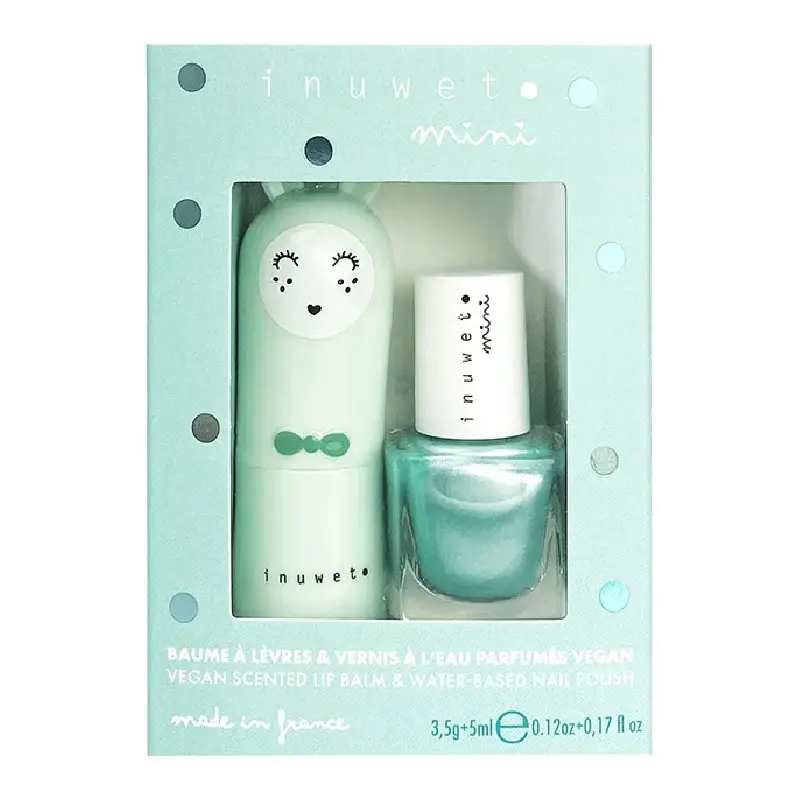 Set copii Balsam de buze & oja cu parfum de mere, Inuwet