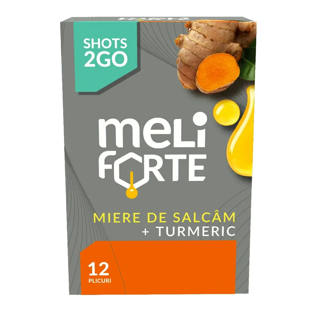 Miere de Salcam cu Turmeric, 12 plicuri, Meliforte