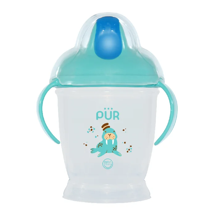 Cana de baut cu cioc dur, +6 luni, verde, PUR