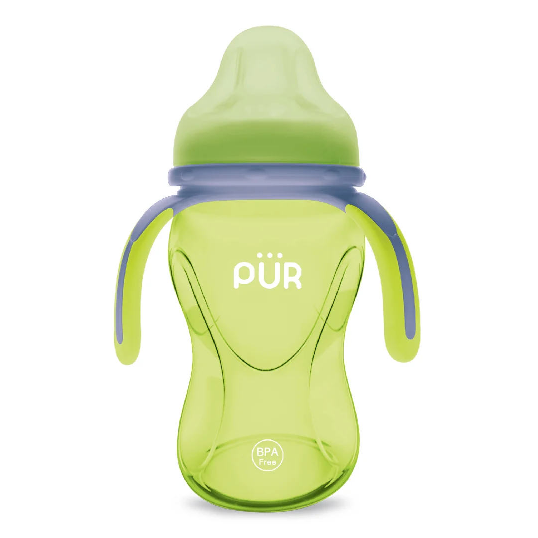 Cana cu prindere multipla, +6luni, verde, 250ml, PUR
