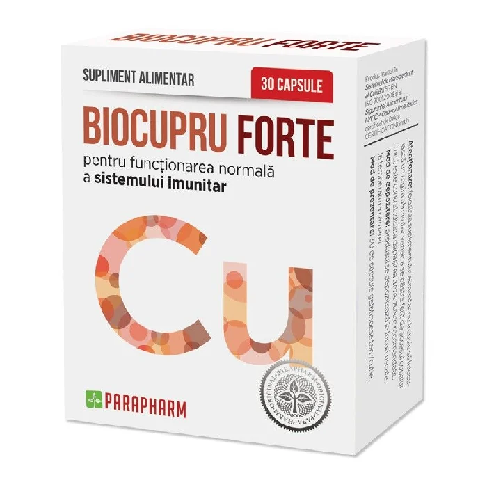 BioCupru Forte, 30 capsule, Parapharm