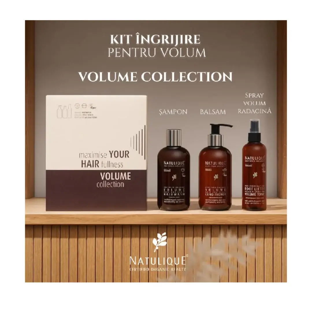Set Sampon, Balsam si Spray Volume Collection, Natulique