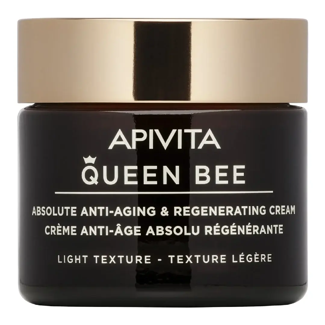 Crema de fata anti-age, regeneratoare cu textura lejera Queen Bee, 50 ml, Apivita
