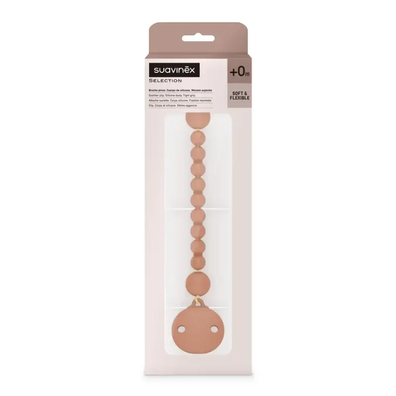 Lantisor cu clips pentru suzeta Colour Essence, Ruby, 1 bucata, Suavinex