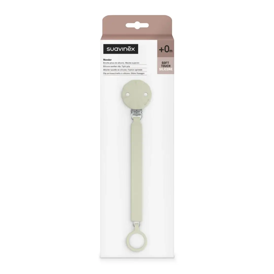 Lantisor din silicon cu clips pentru suzeta Wonder, 1 bucata, Suavinex