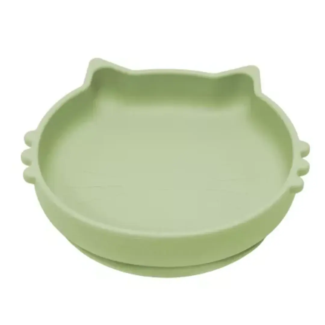 Bol din silicon Kitty II, 6 luni+, Raw Green, Appekids