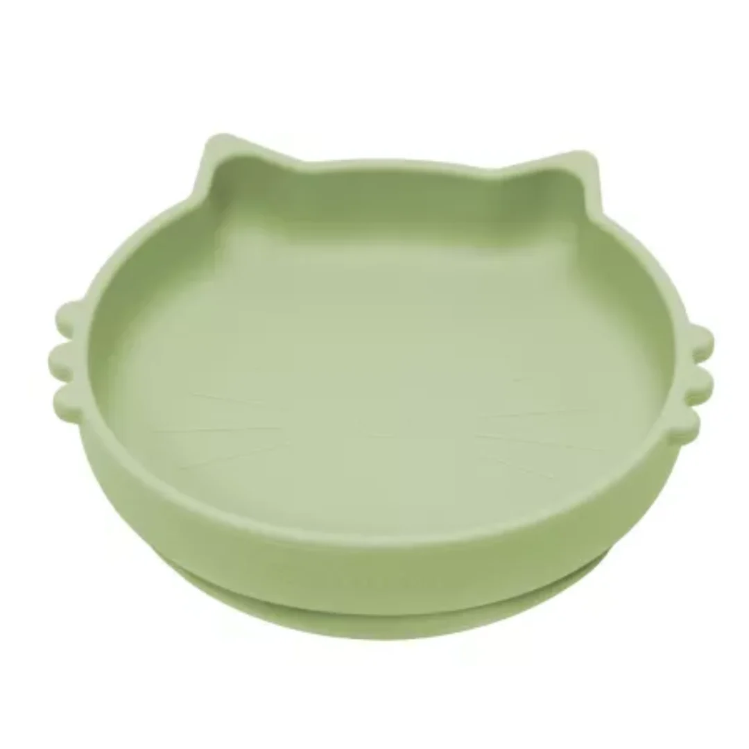 Bol din silicon Kitty II, 6 luni+, Raw Green, Appekids