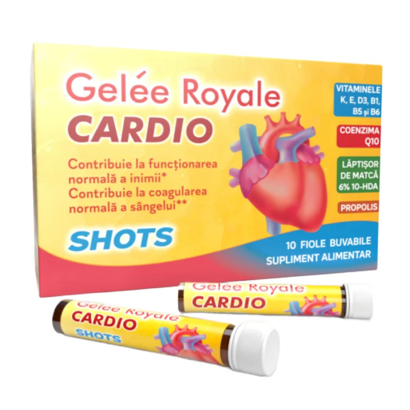 Gelee royale cardio shots, 10 fiole, Justin Pharma