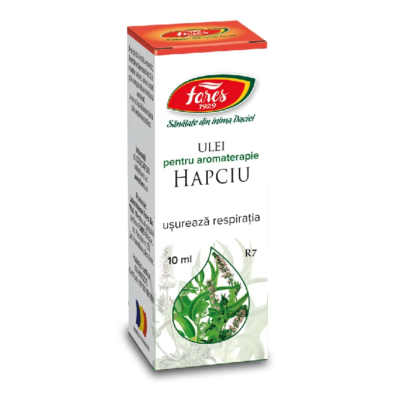Ulei pentru aromoterapie Hapciu Usureaza Respiratia, R7, 10 ml, Fares