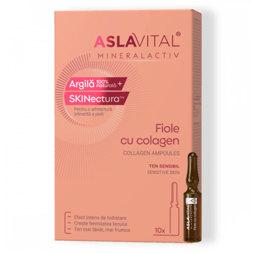 Fiole cu colagen Mineralactiv, 10 fiole*2 ml, Aslavital