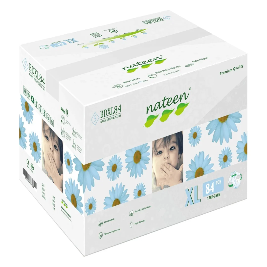 Scutece hipoalergenice Flex&Fit Premium, XL, Nr. 5, 12-25 kg, 84 bucati, Nateen