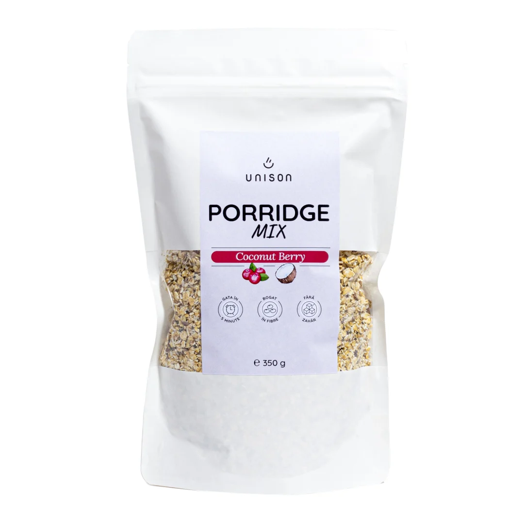 Fulgi de ovaz Porridge Coconut Berry, 350g, Unison