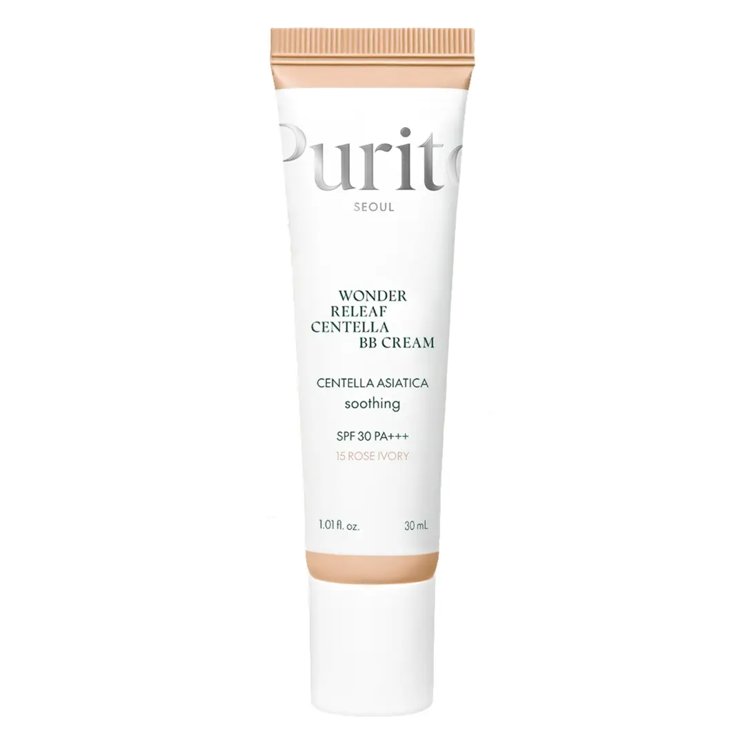 Crema BB multifunctionala cu SPF 30 PA+++, 15 Rose Ivory, Wonder Releaf Centella, 30 ml, Purito