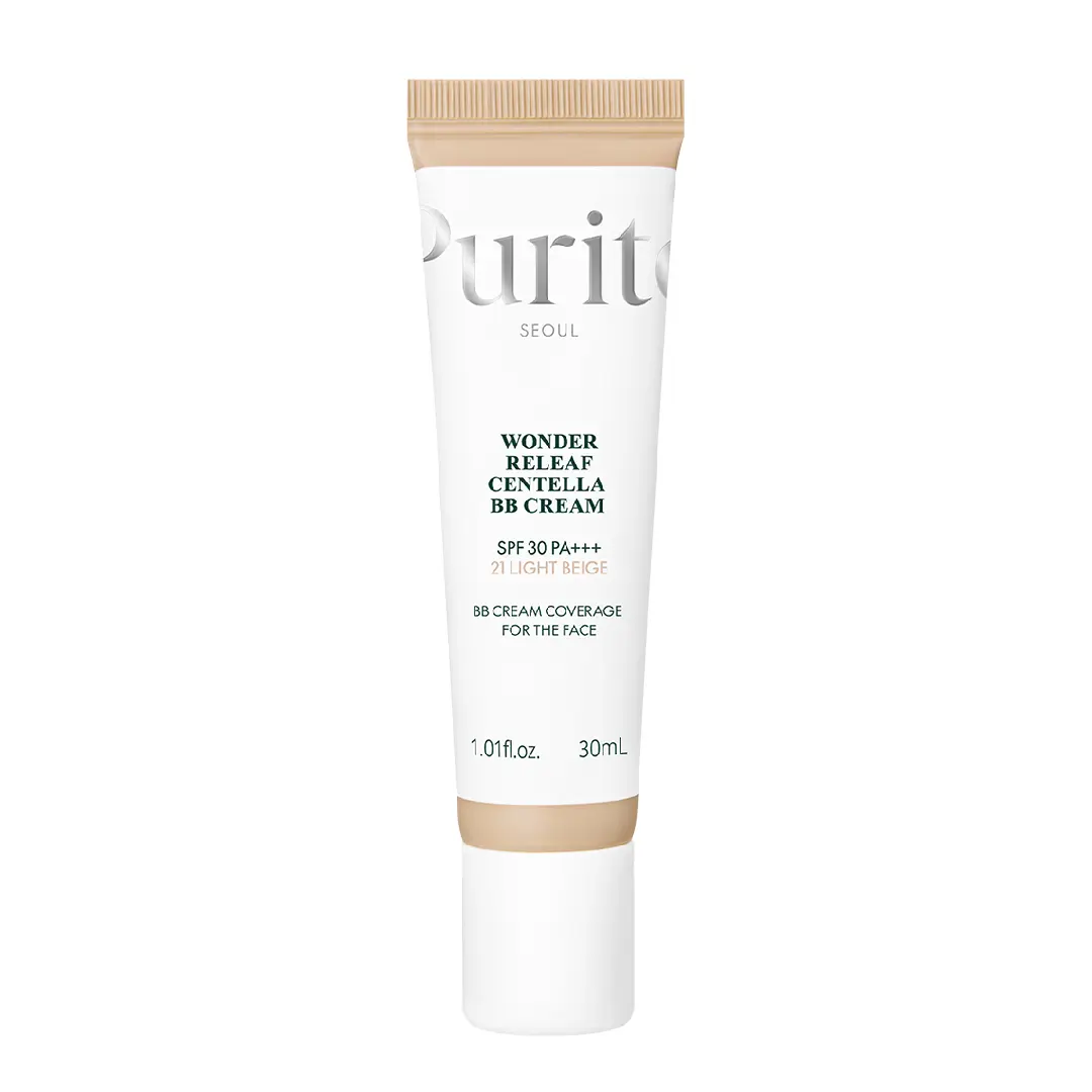 Crema BB multifunctionala cu SPF 30 PA+++, 21 Light Beige, Wonder Releaf Centella, 30 ml, Purito