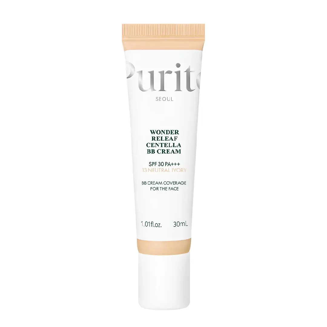 Crema BB multifunctionala cu SPF 30 PA+++, 13 Neutral Ivory, Wonder Releaf Centella, 30 ml, Purito