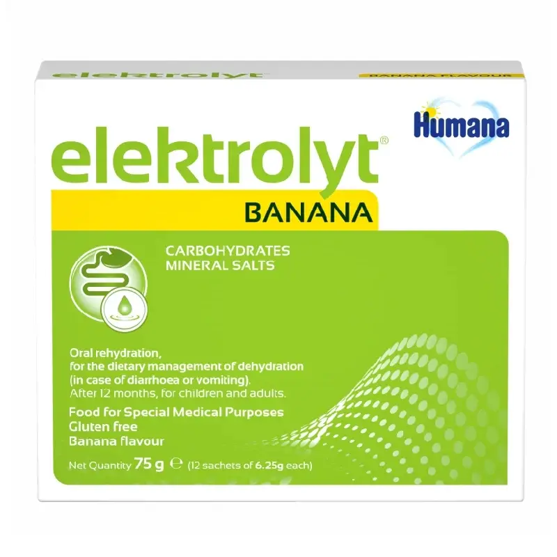 Elektrolyt cu Banane, 12 plicuri, Humana