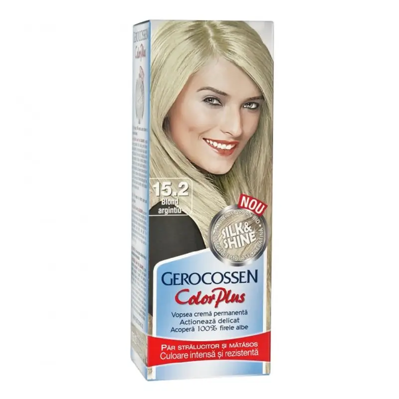 Vopsea de par Silk&Shine, 15.2 Blond Argintiu, 50ml, Gerocossen