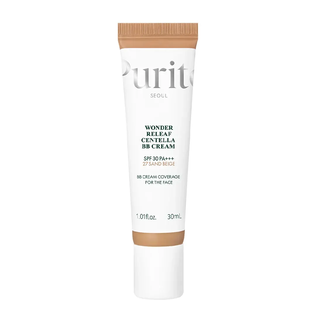 Crema BB multifunctionala cu SPF 30 PA+++, 27 Sand Beige, Wonder Releaf Centella, 30 ml, Purito