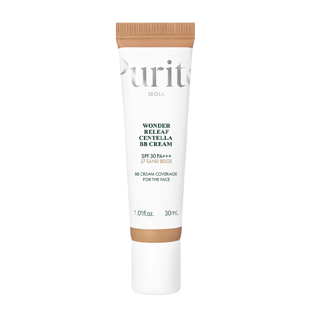 Crema BB multifunctionala cu SPF 30 PA+++, 27 Sand Beige, Wonder Releaf Centella, 30 ml, Purito