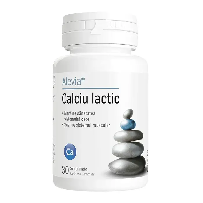 Calciu lactic, 30 comprimate, Alevia