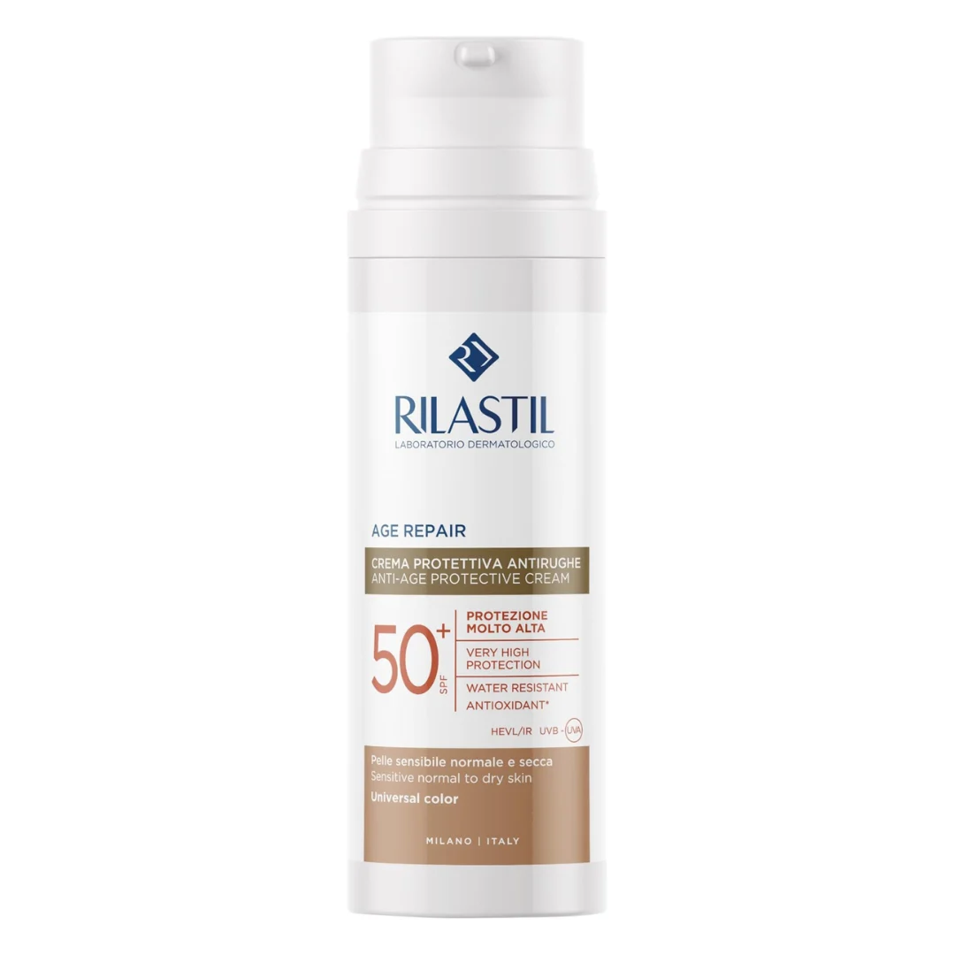 Crema colorata cu protectie solara SPF50+ Age Repair, Color Sun System, 50ml, Rilastil
