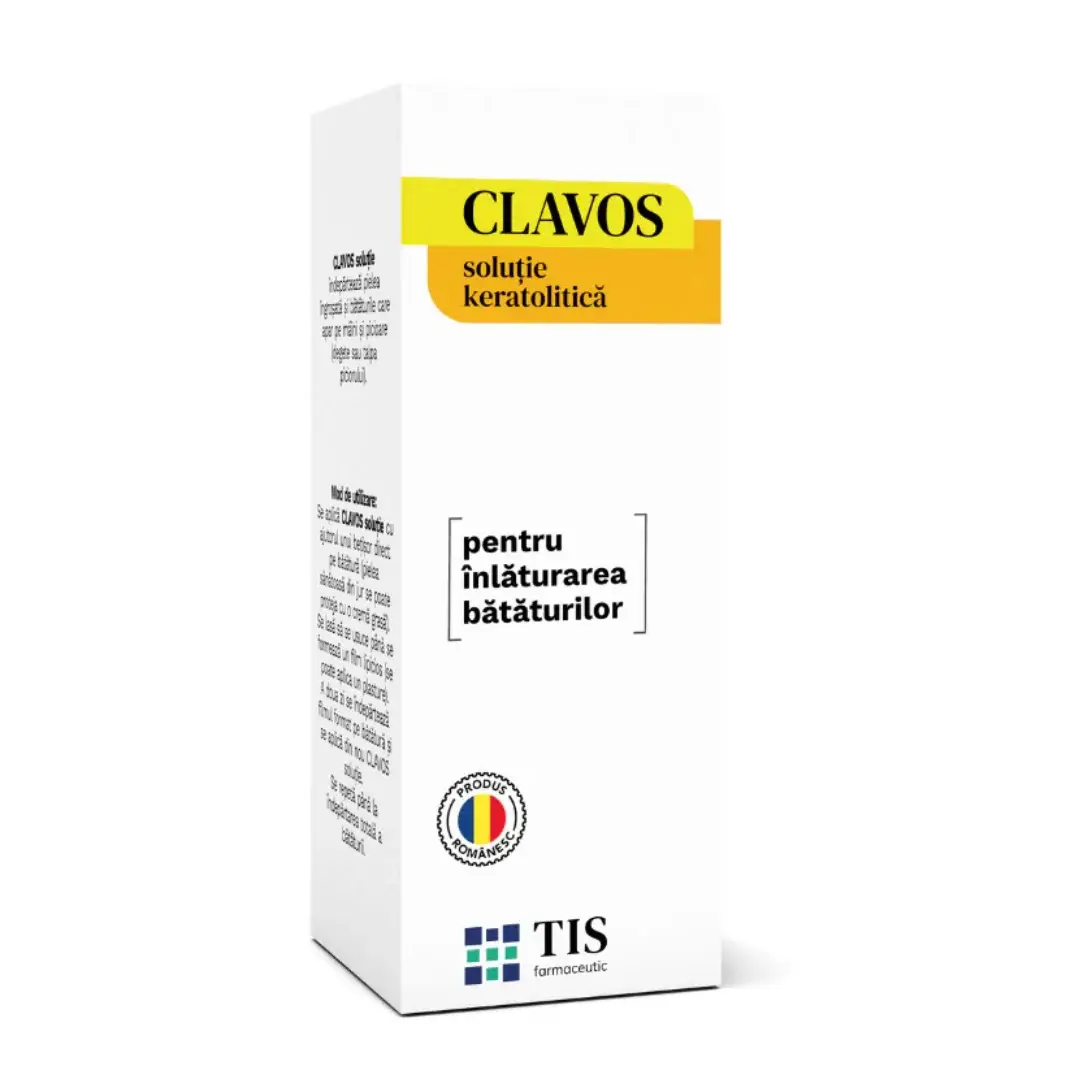 Solutie keratolitica Clavos pentru indepartarea bataturilor, 10 ml, Tis Farmaceutic