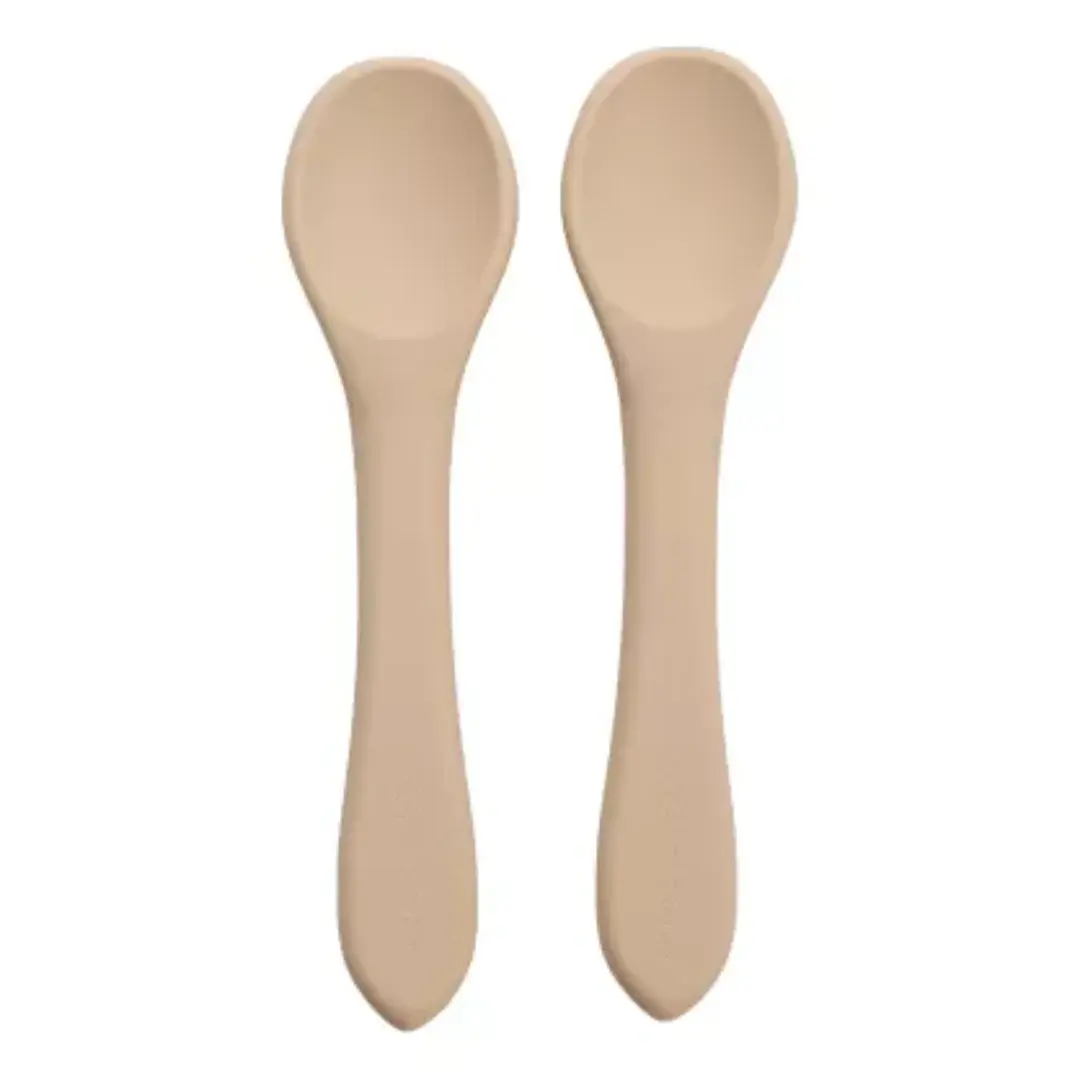 Set Lingurite din silicon, 6 luni+, Bubble Beige, Appekids